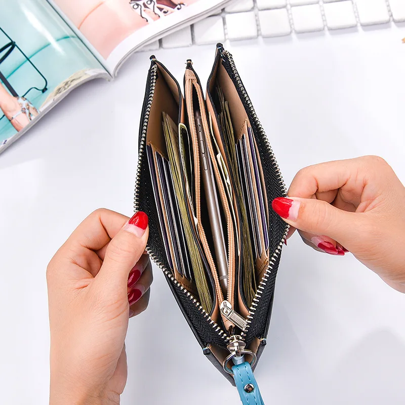 Кошелек из искусственной кожи на молнии|wallet products|wallet ringwallet girl |