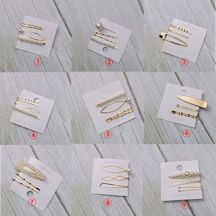 metal hair clips set for women accessories bandeau cheveux simulated pearl clip hairpins | Hair Grips