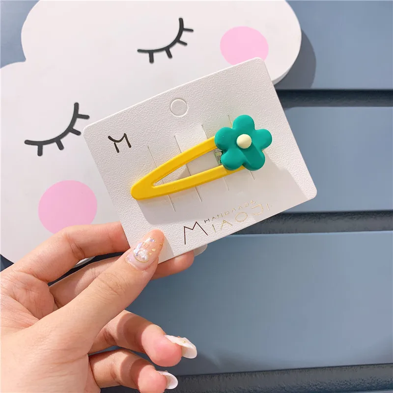 Yellow Green Новое поступление, заколки для волос с цветами для девочек, цветная Шпилька, головной убор, заколки, модные цветочные аксессуары для волос для женщин - Цвет: Yellow Green