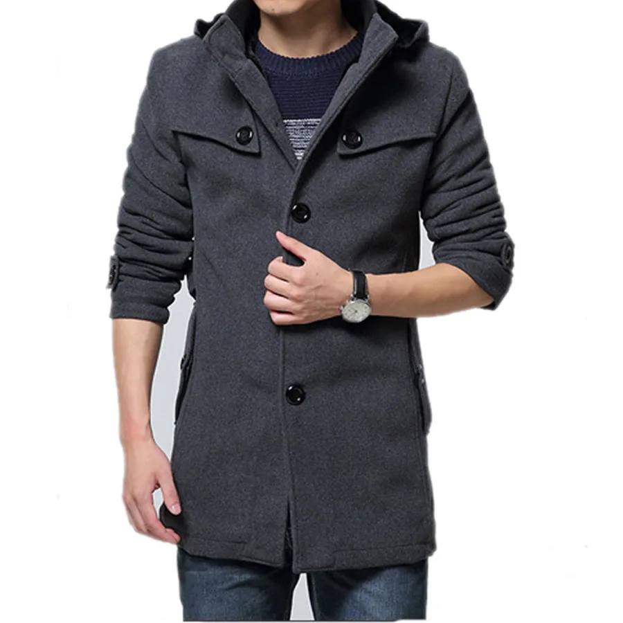 M-4XL Winter Trench Coat Men Hot Sale Woollen Coat Thick Men's Clothing Size 4XL Wool Jackets