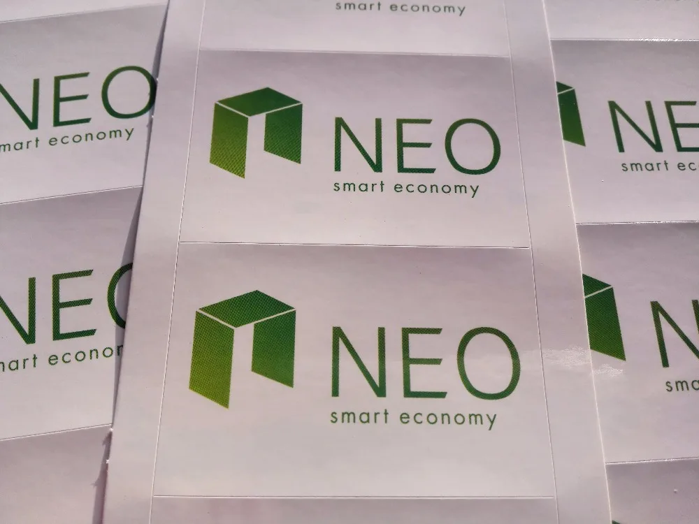 150pcs/lot 6x4cm NEO smart economy, Self-adhesive cryptocurrency label sticker, Item No.FS15