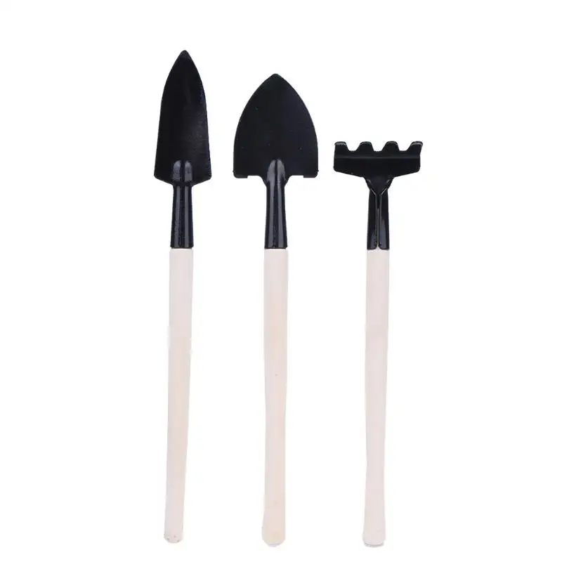

3pcs Mini Shovel Rake Garden Plant Tool Set With Wooden Handle Gardening Tools Children Small Harrow Spade Shovel Garden Tools