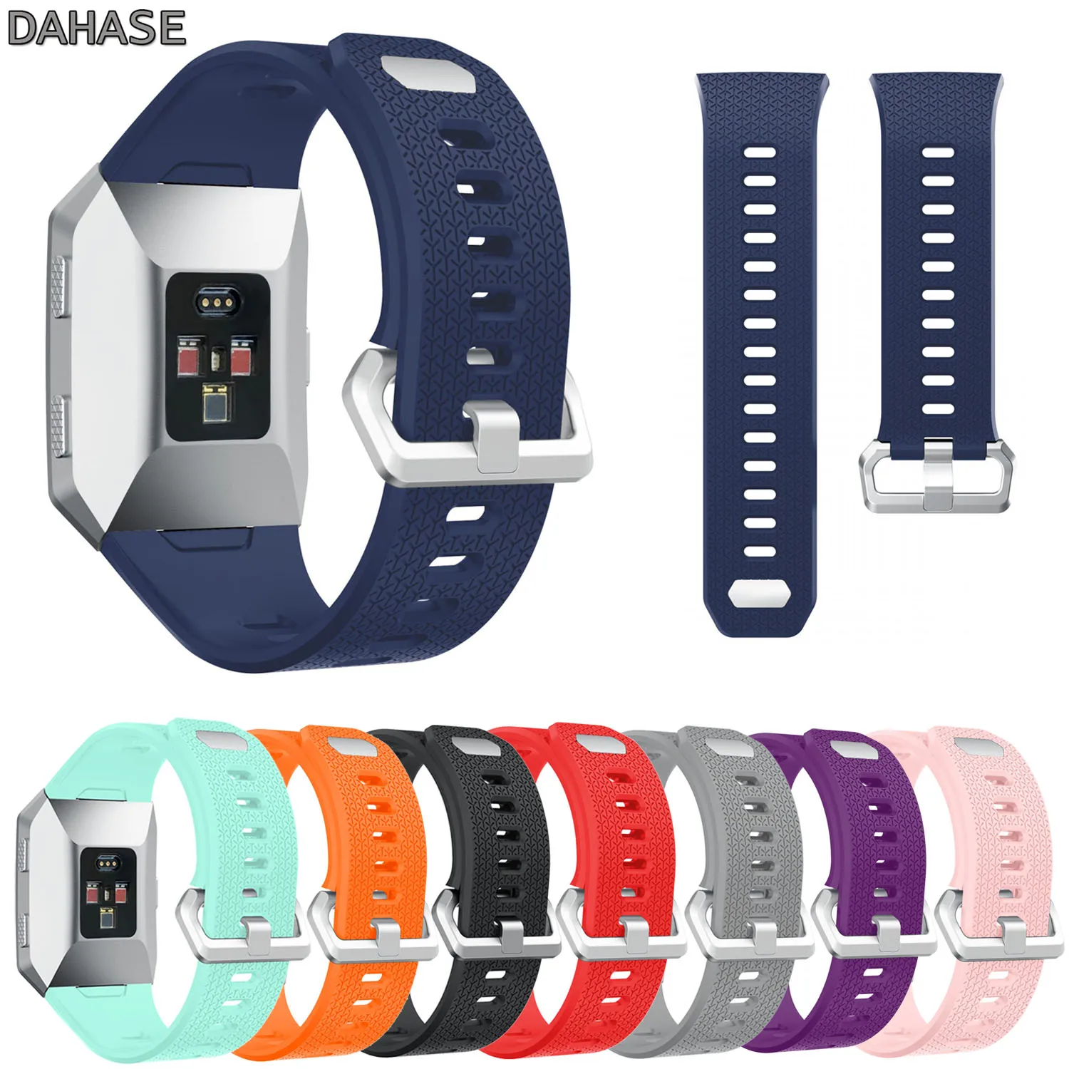 DAHASE спортивный силиконовый ремешок для часов Fitbit Ionic из нержавеющей стали с