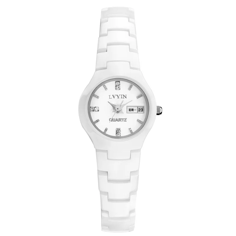 luxury womens watches ceramic black white female clocks lvyin brand woman watches waterproof quartz diamond ladies wristwatch - Цвет: women