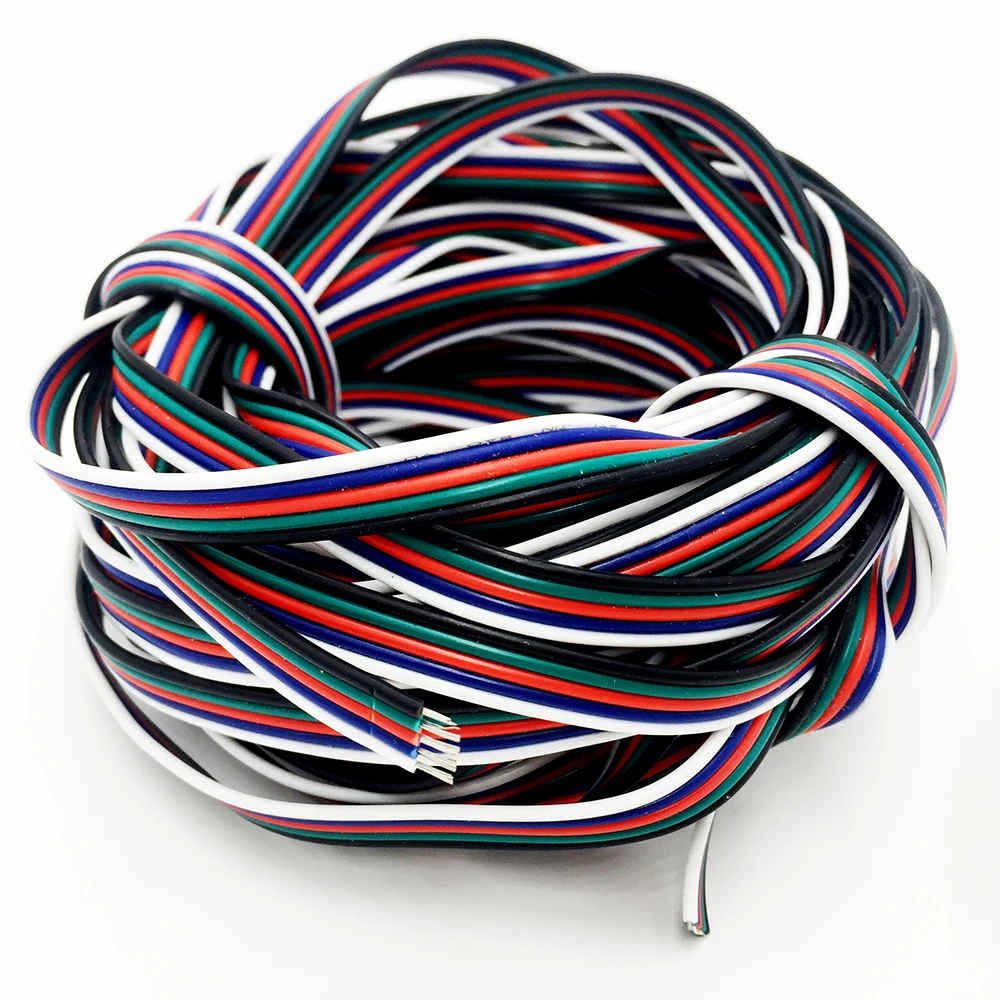 Луженая Медь 22AWG 5 контактный светодиодный RGB кабель ПВХ изолированный провод