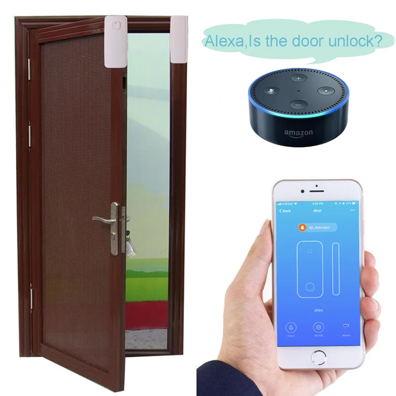 WiFi Door/Window Sensor Motion Detector APP Remote Control Voice Wireless Home Security WIFI Alarm System For GoogleHome | Электроника