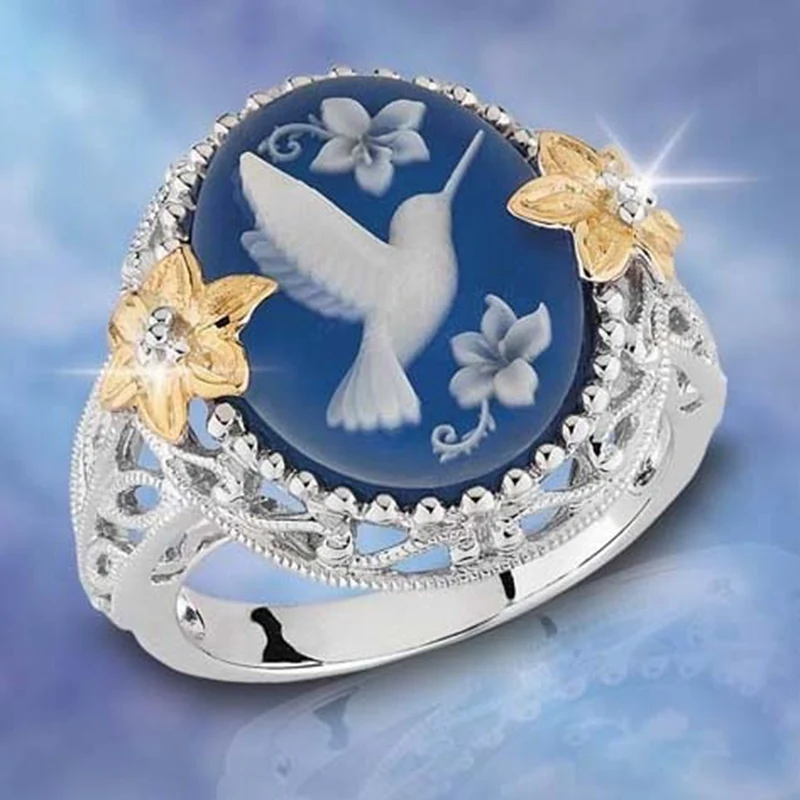 2018 New Peace Dove Bird Rings For Women Men Female Hummingbird Flowers Finger Ring Jewelry Geometric Wedding | Украшения и
