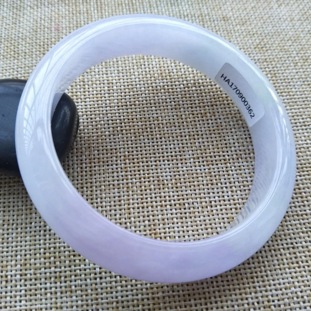 

58-60mm Certified Grade A 100% Natural Lavender Jadeite JADE Bracelet Bangle F362