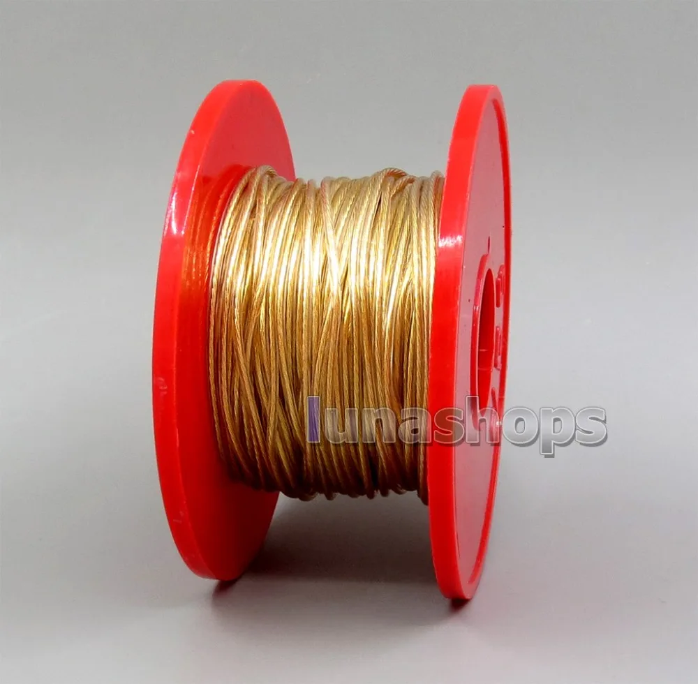 LN006222 100 м 7*0 14 мм 99.99% чистое серебро + Позолоченные Наушники DIY диаметр кабеля OD: 1 2