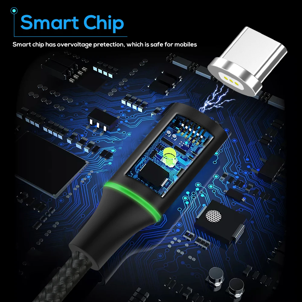 TOPK [5-пакет] RLine-R1 Магнитный кабель и Тип usb C с Светодиодный индикатор магнитное