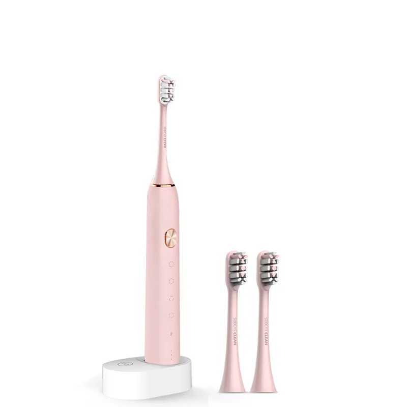 pink and brush head SOOCAS X3 звуковая электрическая зубная щетка перезаряжаемая для Xiaomi Mijia ультра звуковая автоматическая зубная щетка для взрослых Водонепроницаемая Замена - Цвет: pink and brush head