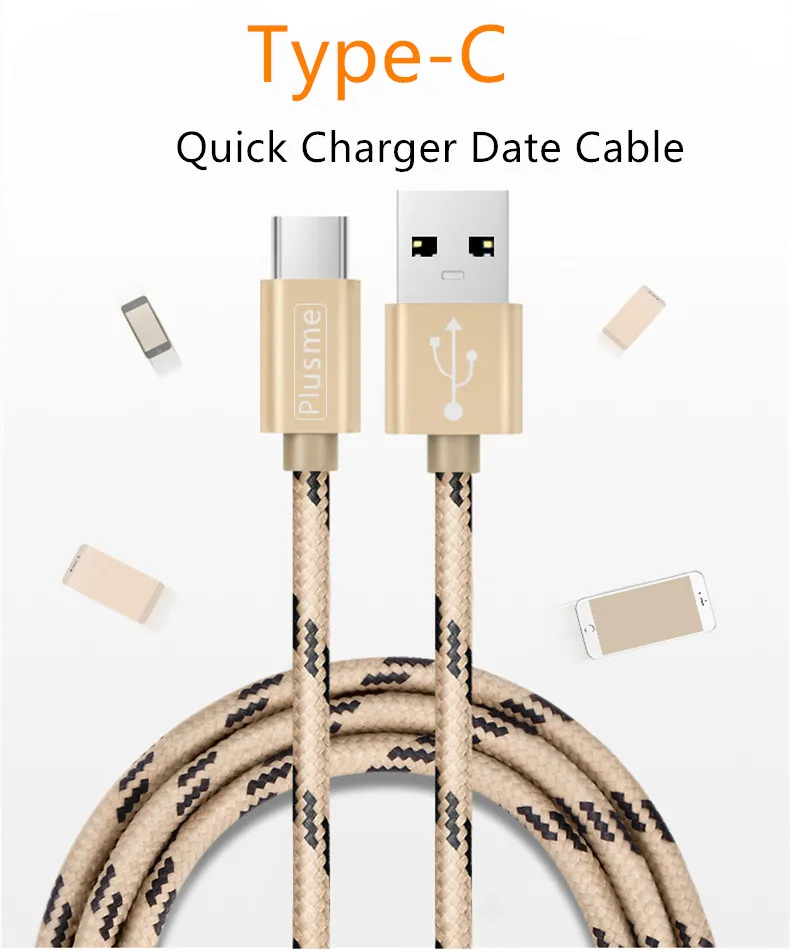 Кабель usb type C 1 м/2 м/3 м для быстрой зарядки Xiaomi 4C/4S Nexus 6p 5X Oneplus 2 huawei USB кабель