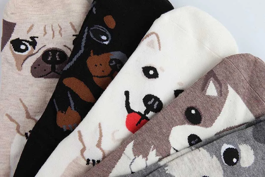 [WPLOIKJD] Корейский Calcetines хлопковые носки без пятки с принтом Harajuku милые собаки мопса забавные Женские носочки с рисунками из мультфильмов носки-тапочки унисекс