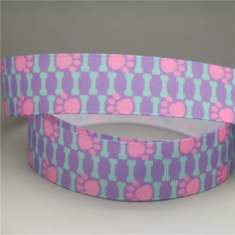 DHK 7/8 'ɵ ярдов кошка собака Валентина печатных grosgrain ленточный аксессуар hairbow