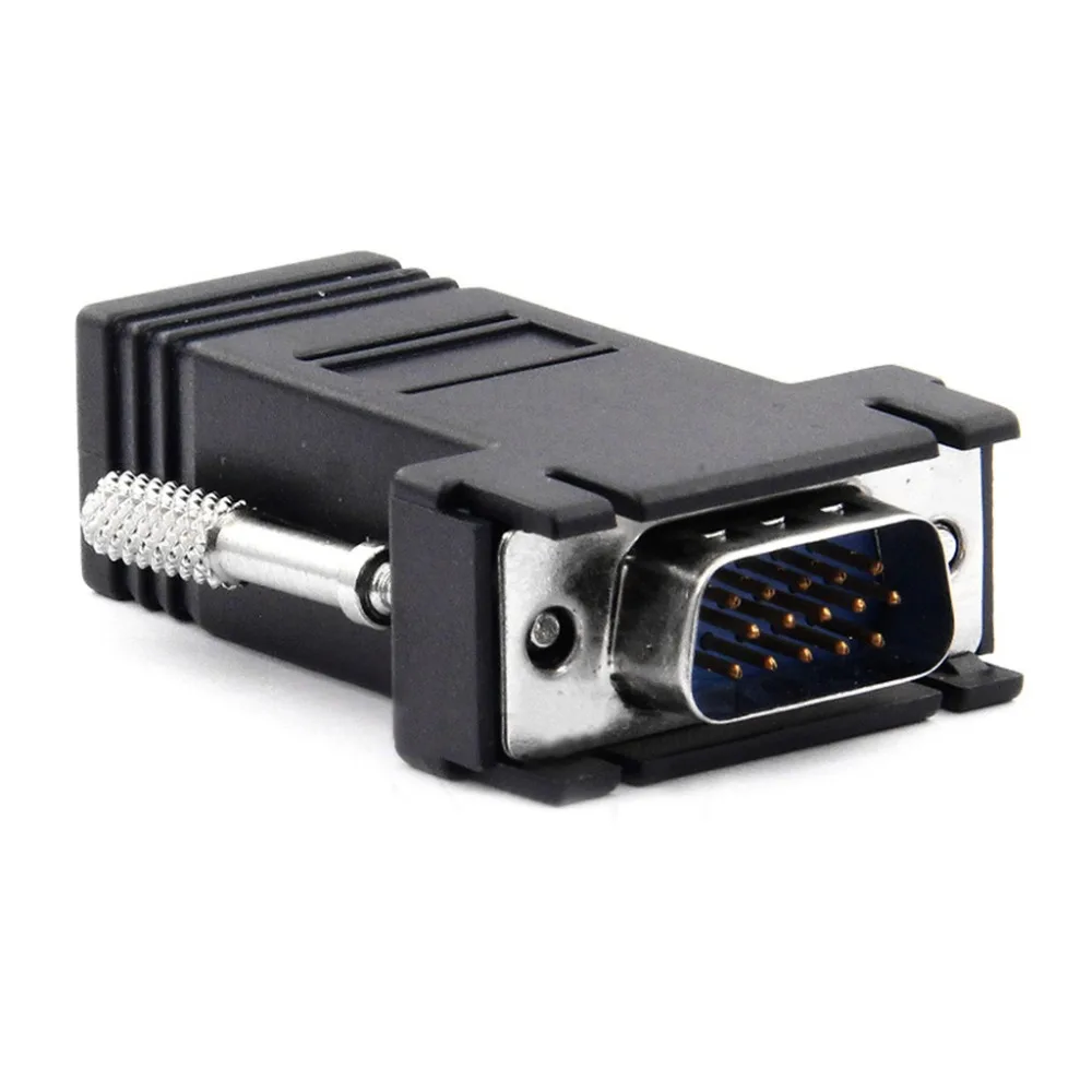 VGA удлинитель штекер к локальной сети Cat5 Cat5e/6 RJ45 Ethernet Женский конвертер адаптер |