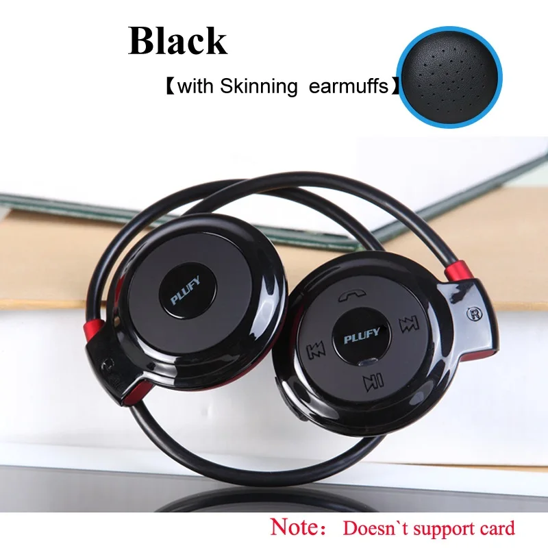 Black no card PLUFY Спортивная Bluetooth гарнитура Беспроводные наушники для бега Ecouteur Sans Fil Bluetooth наушники радио MP3 - Цвет: Black no card
