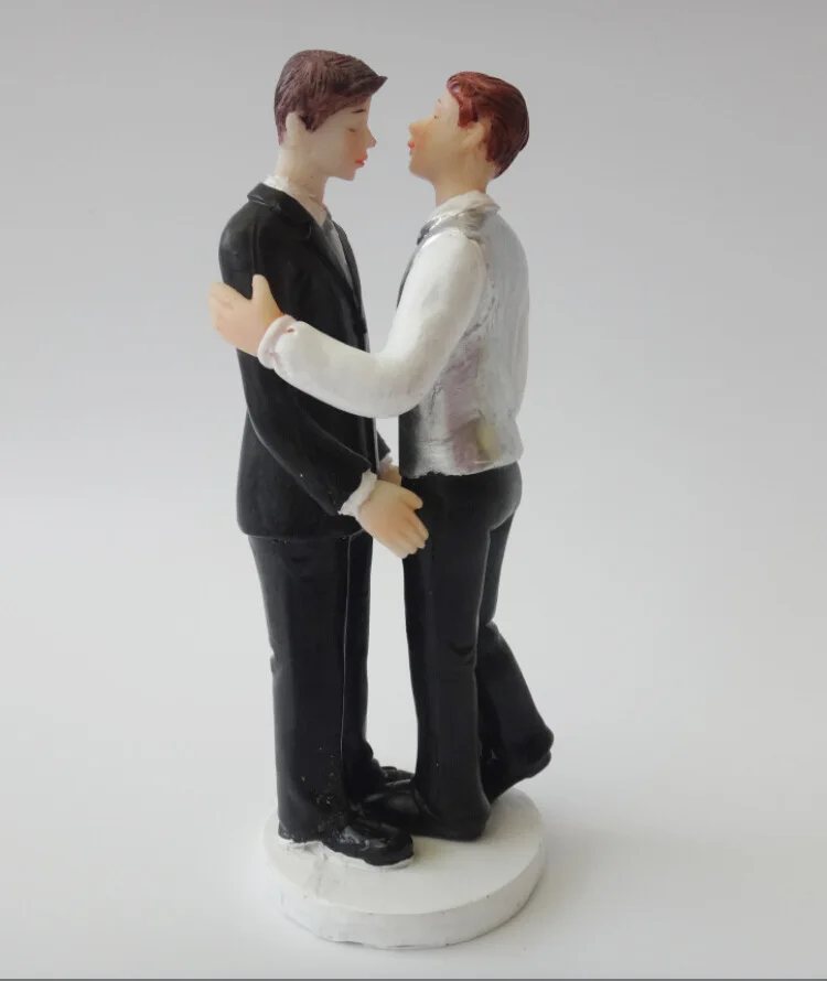 Статуэтка из смолы гей свадебный подарок торт Топпер романтика пара фигурки