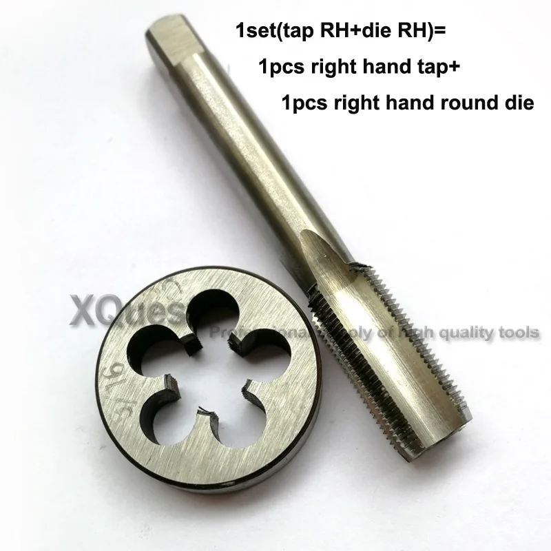1set RH tap and die 1 комплект из 2 предметов UN 9/16-20 левосторонний кран и правый кран 9/16 унифицированная резьба машинная заглушка круглая штамп для ремонта велосипеда - Цвет: 1set RH tap and die