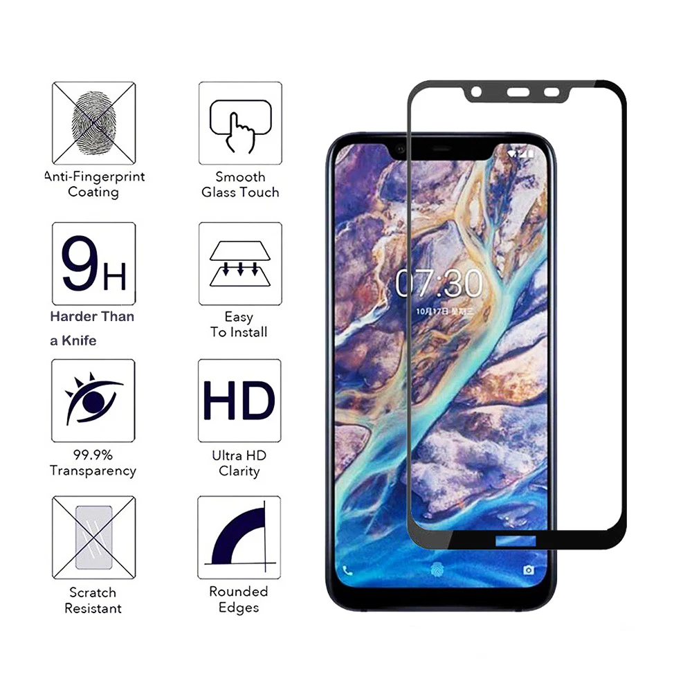 9D защитный Стекло на для Nokia X6 закаленное X7 X5 6X 7X 5X X 6 7 5 чехол телефона полное