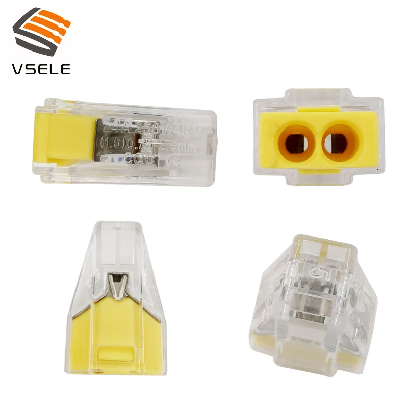 30 шт./лот VSE 102 A твердые провода разъемы 0 75 773 мм2 2p Тип штекера пружинный зажим Мини