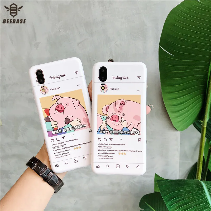 Для iphone 7 Чехол для 8 чехол 6 6s Plus Glossy мягкие Свинья мультфильм X fundas на айфон