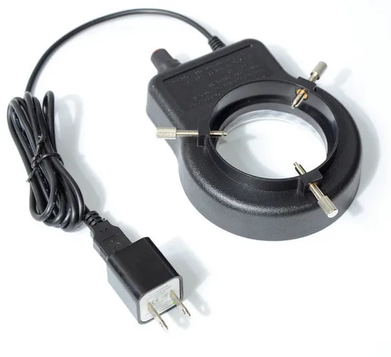 Светодиодный светильник-кольцо, микроскоп, светильник, 5 В, USB разъем для микроскопа, внутренний диаметр 30-65 мм