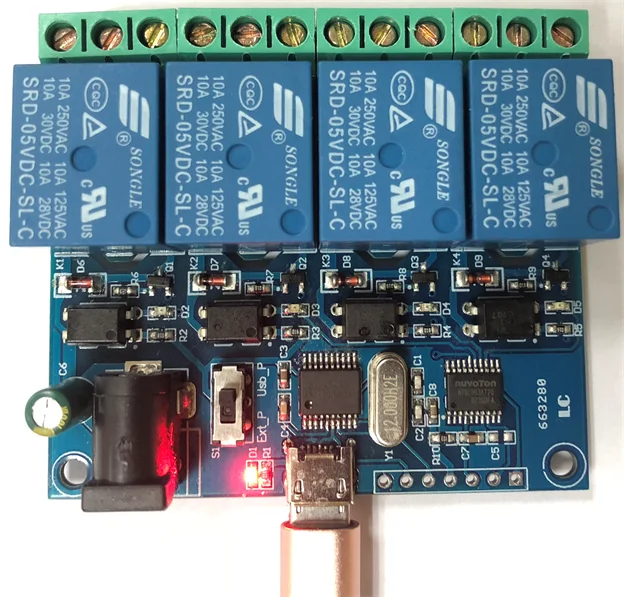 Micro USB 5 в 4 канала релейный модуль USB Smart Switch серийный порты и разъёмы BSG