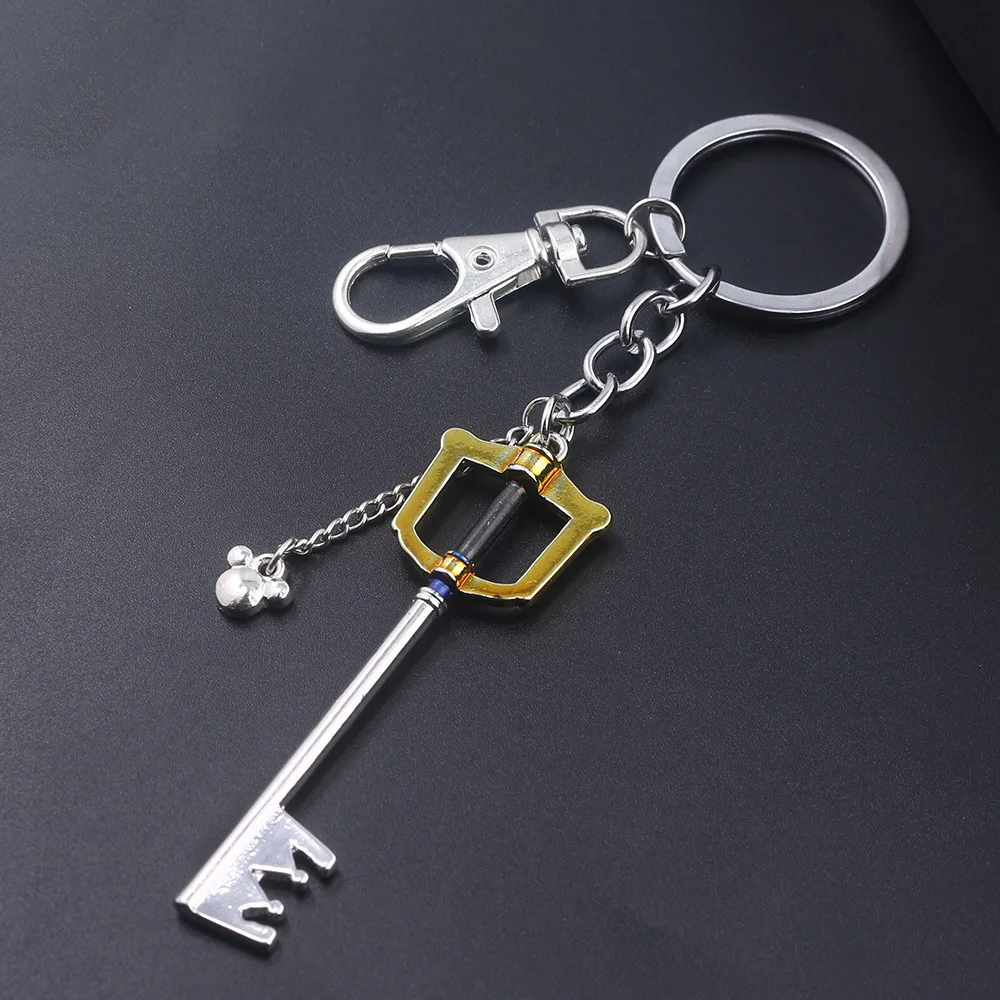 Kingdom Hearts Sora, брелок для ключей, золотое ожерелье, подвеска, брелок для ключей, украшение, подарки, аксессуары для косплея, реквизит