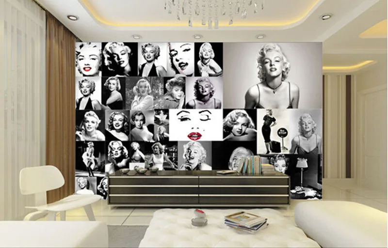 3D фрески на заказ Монро Мэрилин фон для фотосъемки настенная бумага гостиной