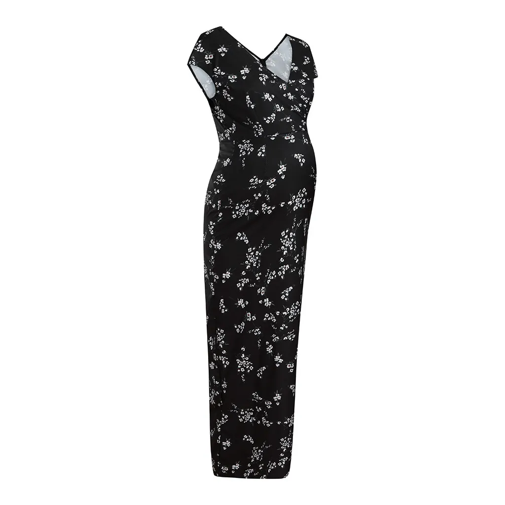 

LONSANT Maternity dress Florals pattern Short-Sleeved Breastfeeding Dresses ladies Long Clothes Women Pregnants skirts drop ship