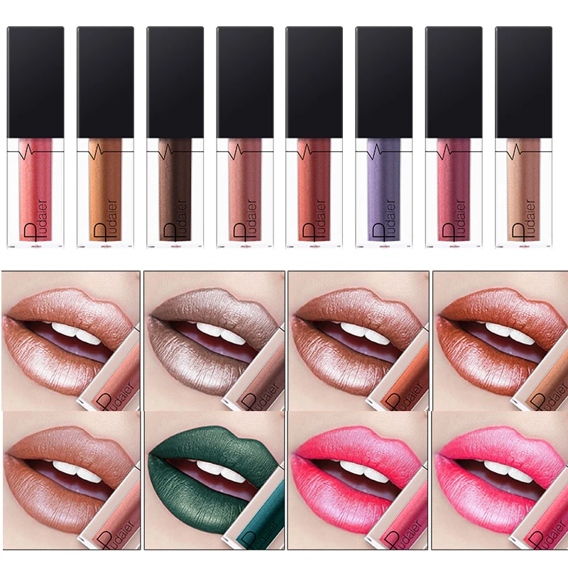 2017 Профессиональный металлический блеск для губ 24 цвета мерцающий оттенок