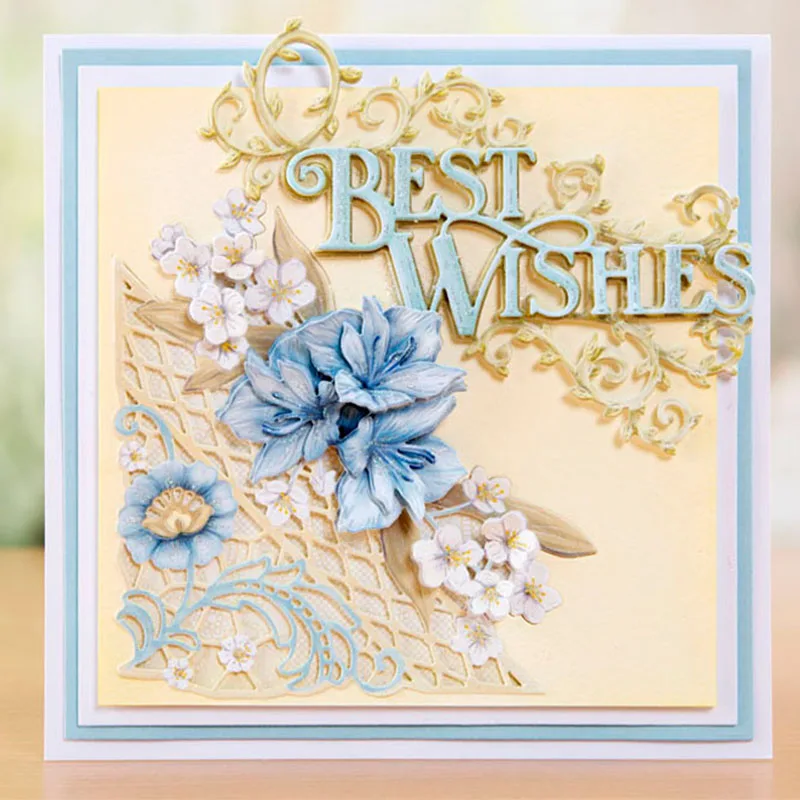 Best Wishes Metal Cutting Dies Stencils For DIY Scrapbooking Photo Album Decorative Embossing Paper Cards Craft Die Cut 2019 | Дом и сад