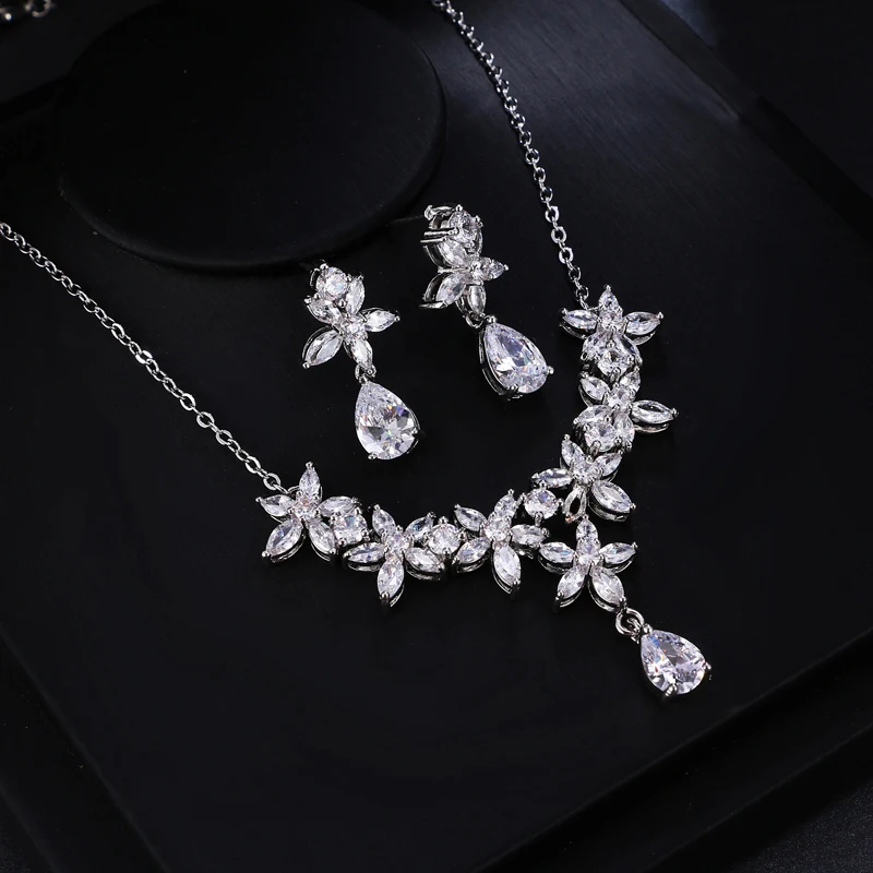 GMGYQ Nigerian Jewelry Set For Women Cubic Zirconia 2 Piece Fashion Sets Womens Accessories | Украшения и аксессуары