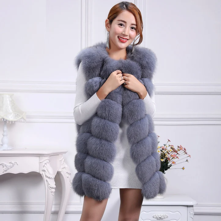 Fur coat female winter whole skin fox fur vest long Korean Slim thin women's clothing clearance special | Женская одежда