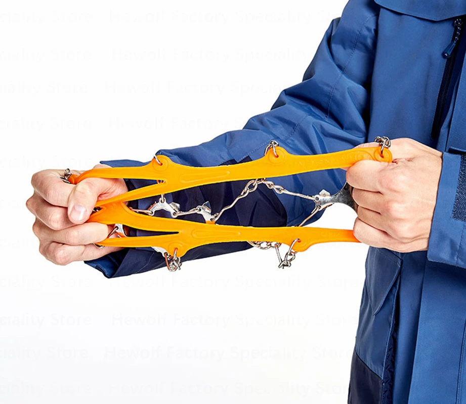 

Hewolf Outdoor 8Teeth Crampons Winter Grips Cleats Crampons Ice Snow Spiked Shoes Antislip Walking Climbing Camping Tools