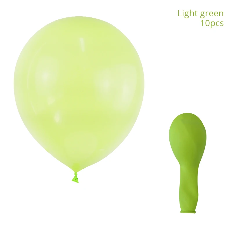 Light green 10 шт., свадебные декоративные латексные шары в виде макарон, воздушные шары для дня рождения, самодельные воздушные шары для детского душа, двухслойные милые вечерние шары, 12 дюймов - Цвет: Light green
