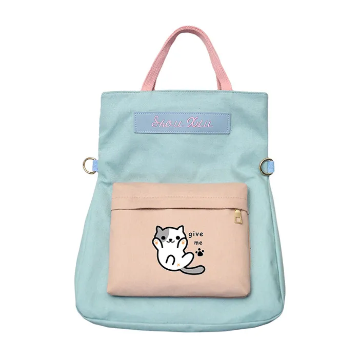 6 Милый домашний женский рюкзак Neko Atsume Kawaii Cat, милые сумки через плечо, розовые сумки на плечо, холщовые школьные сумки, рюкзак - Цвет: 6