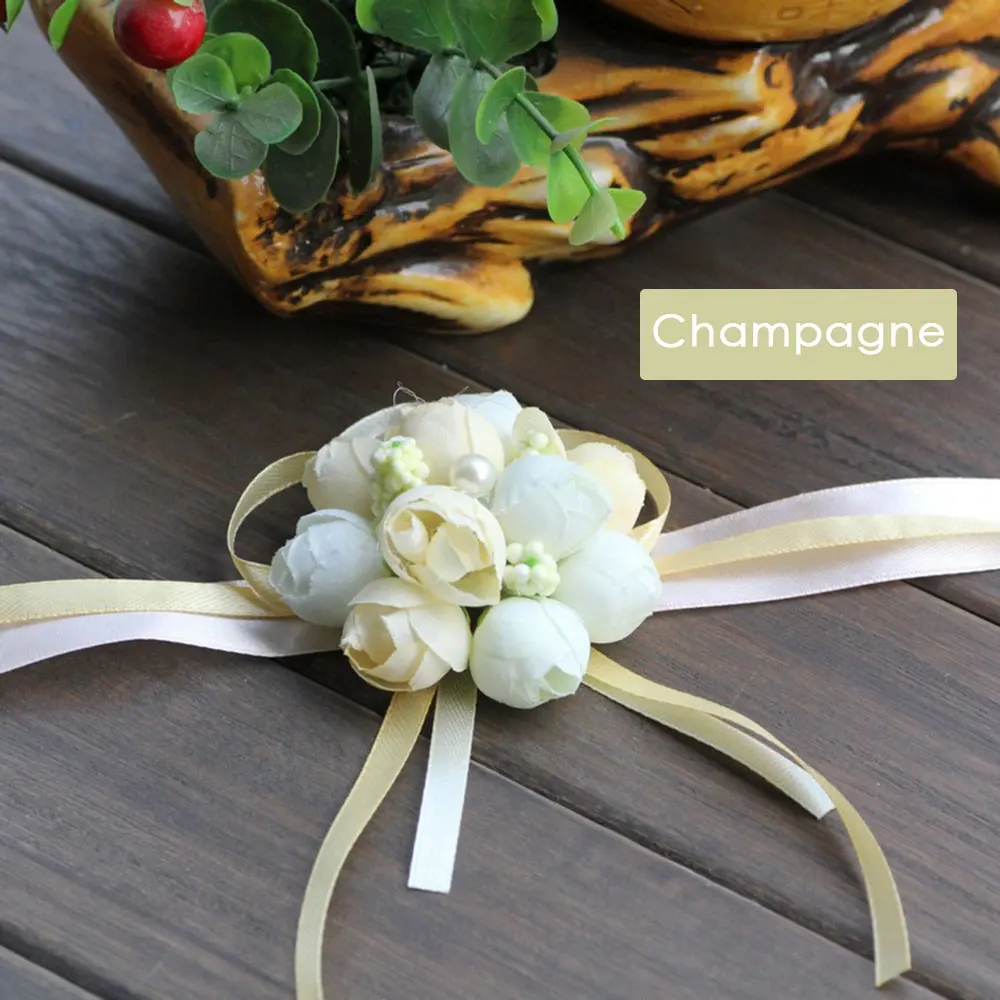 Цветок на запястье 5 цветов корсаж романтическая рука цветы полиэстер подарок