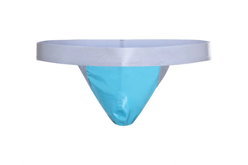 

gay men underwear low waist U convex light imitation leather backless thongs nightclub performance clothing tangas hombre sexi