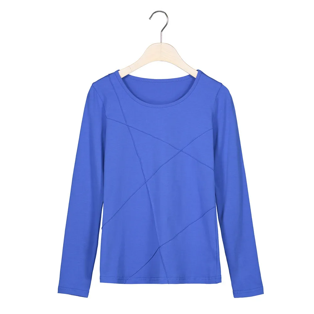 Lubi Новинка 2017 года футболка с длинными рукавами Осень натуральный хлопок