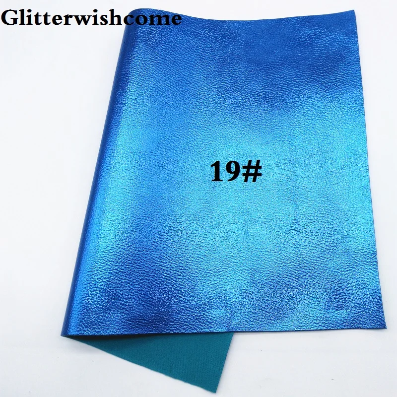 19 Glitterwishcome 21X29 см A4 Размер синтетическая кожа, металлическая кожа, личи зерна искусственная из искусственной кожи Ткань Винил для бантов, GM030A - Цвет: 19