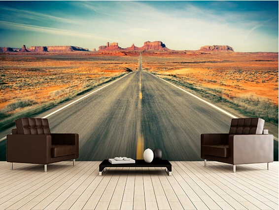 Пользовательские Современные обои шоссе долины памятника 3D природный пейзаж