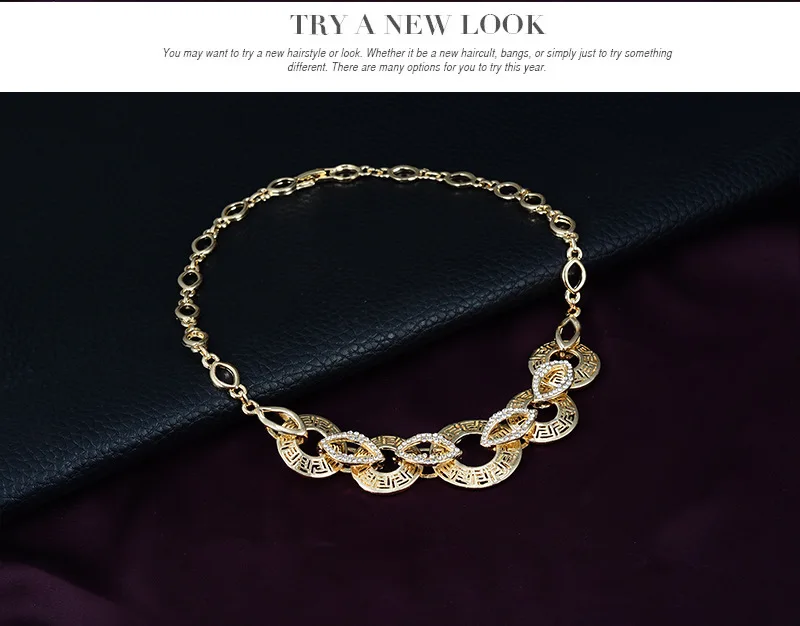 Роскошные Дубай золотые ювелирные наборы модные нигерийские Свадебные