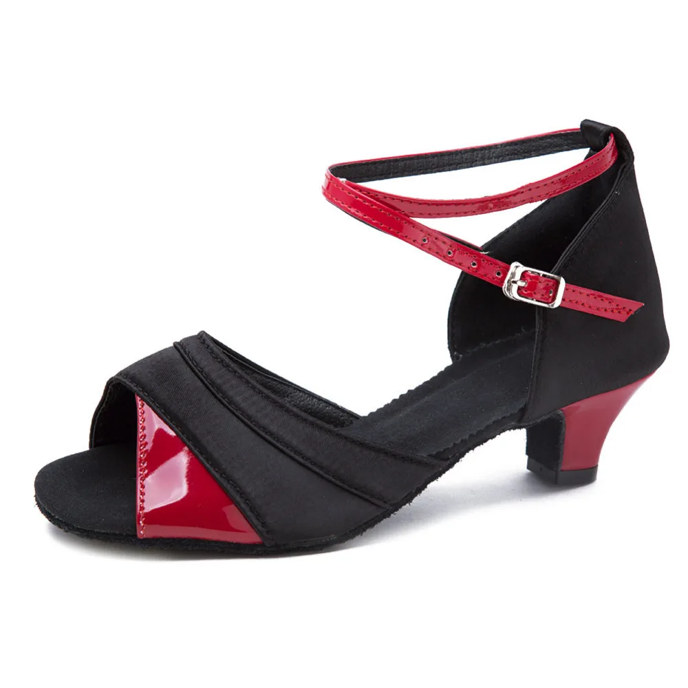 Туфли женские на низком каблуке для профессиональных латинских танцев 17-25 см -