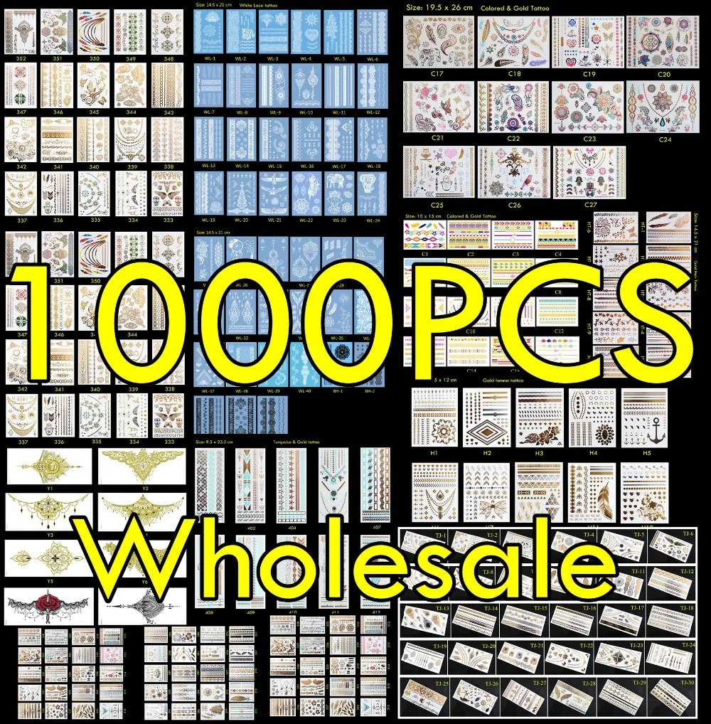 1000 шт Временные татуировки оптом высокое качество водонепромокаемое флеш тату и