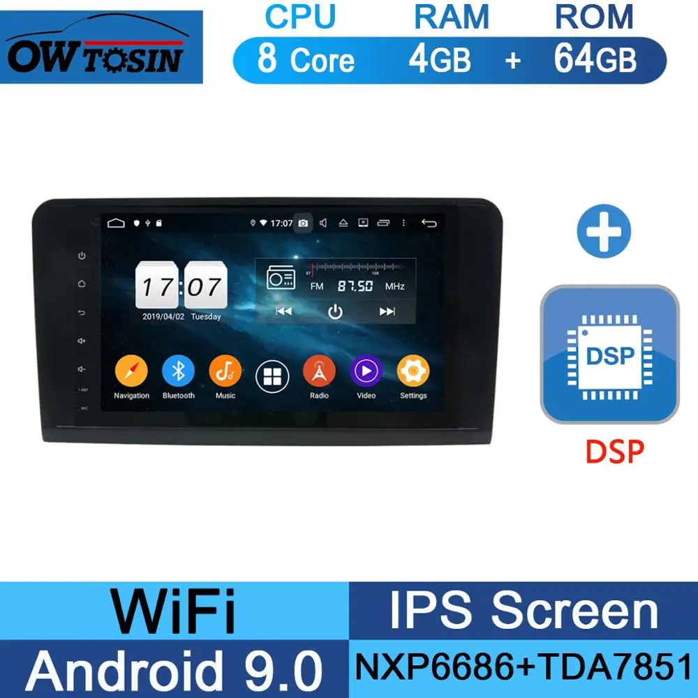 64G DSP " ips Android 9,0 8Core 4G+ 64G Автомобильный dvd-плеер для Mercedes Benz ML GL Class W164 X164 ML350 ML500 GL350 GL450 GPS стерео радио - Цвет: 64G DSP