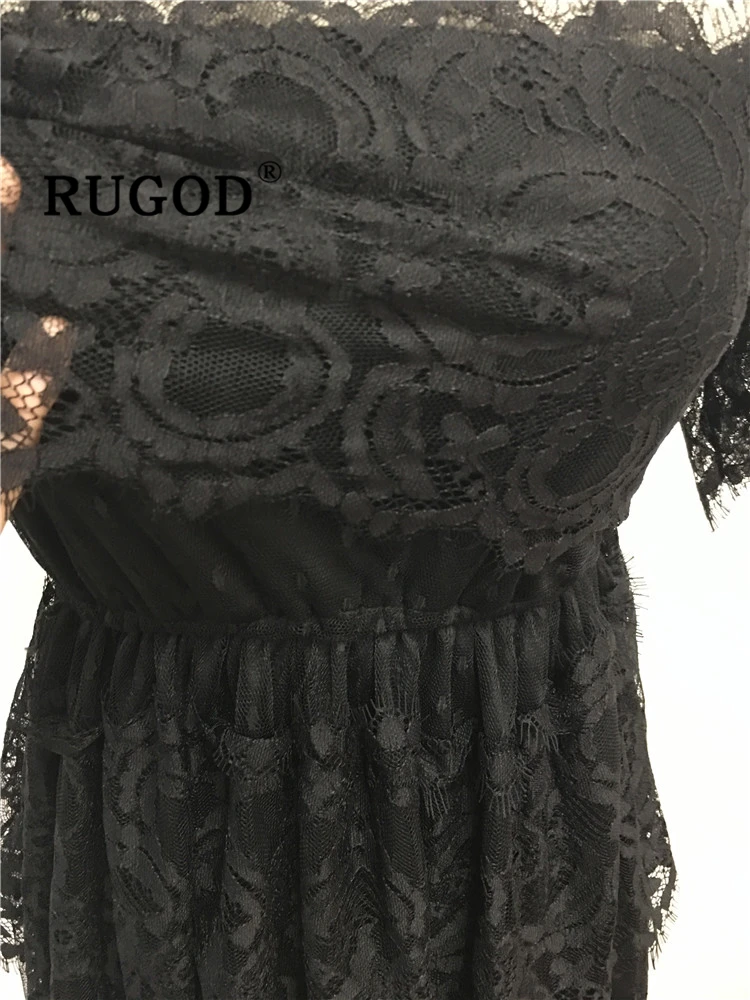 RUGOD элегантное лоскутное женское платье с кружевным краем и круглым вырезом, Сетчатое платье с короткими рукавами, весеннее винтажное женское платье, vestido verano