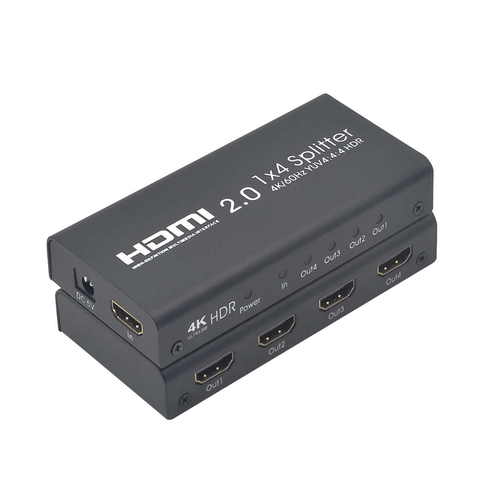 2 0 HDMI сплиттер 1 вход 4 Выход конвертер 1X4 4K 2K 60 HZ AYS-14V20 черный | Компьютеры и офис