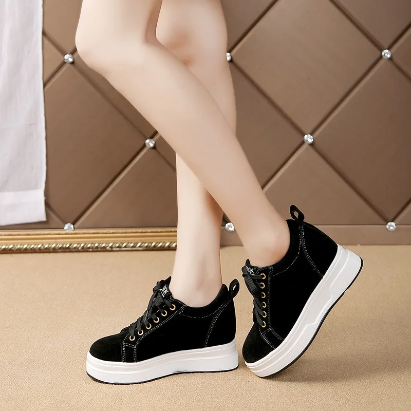 Hung Yau/кроссовки на платформе; женская Вулканизированная обувь; tenis feminino; повседневная женская обувь на шнуровке; сезон осень; цвет коричневый; женская обувь; американский размер 8