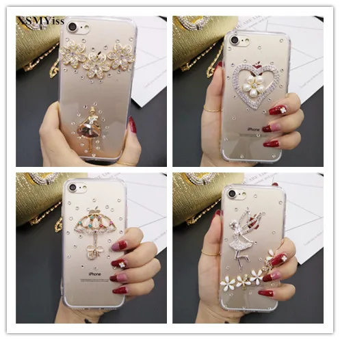 

XSMYiss For Samsung S6 S7 S8 S9 S10 S20 S21 PLUS Note5 8 9 10 20 Case Luxury Bling Rhinestone Diamond Crystal Soft TPU Cover